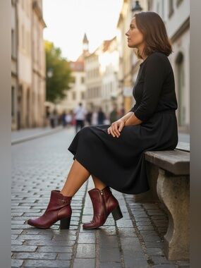 Miz Mooz Deep Red Ankle Boots